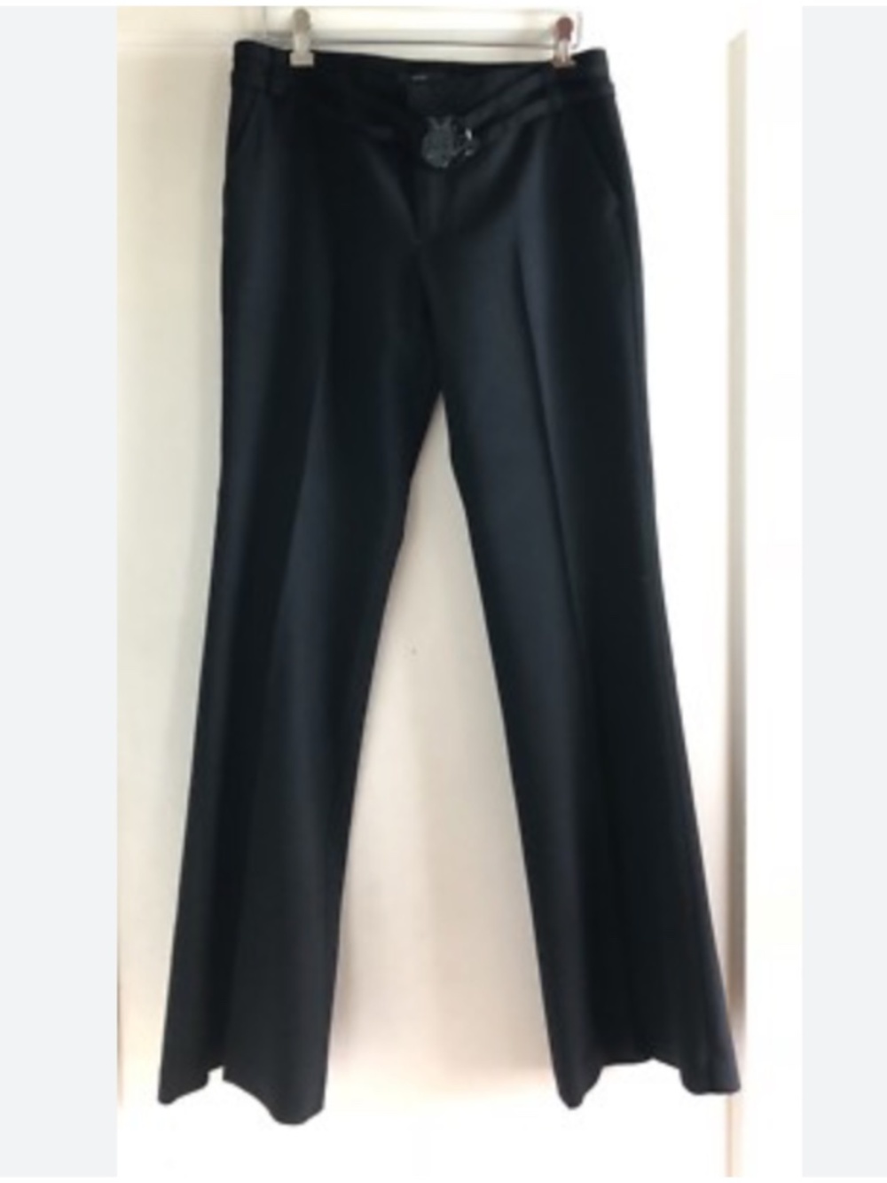 Marc Jacobs Y2K Size 2 Black Wool Lined Pants with Removeable Owl Belt